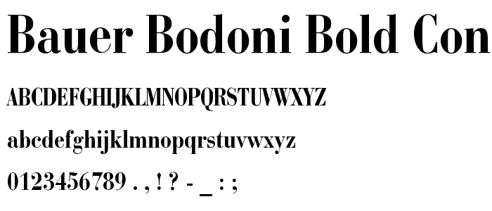 Bauer Bodoni Bold Condensed BT font