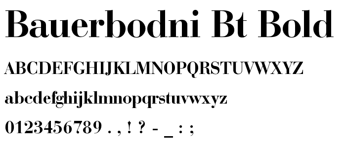 BauerBodni BT Bold font