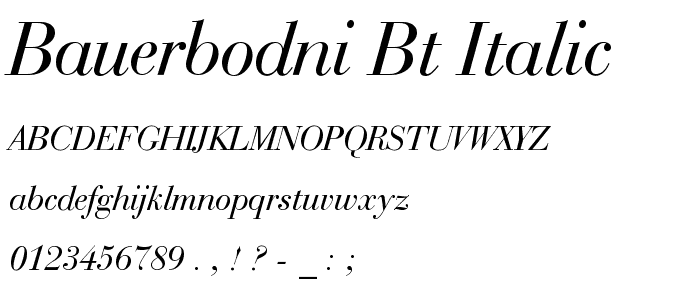 BauerBodni BT Italic police