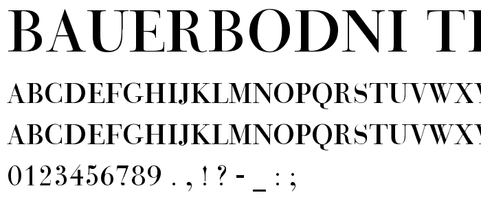 BauerBodni Titl BT Titling font