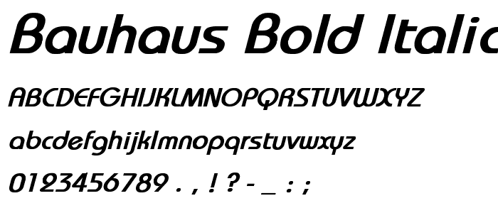 Bauhaus Bold Italic font