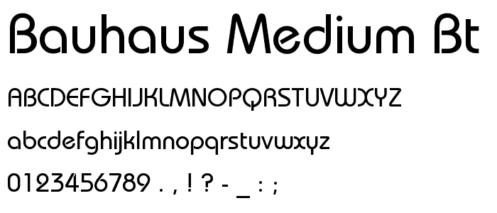 Bauhaus Medium BT font