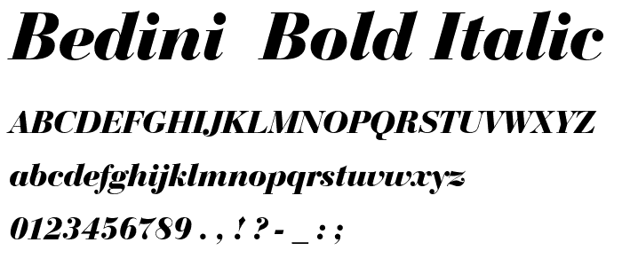 Bedini  Bold Italic police