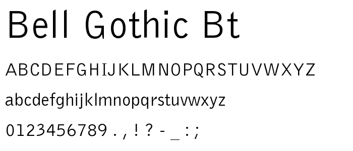 Bell Gothic BT font