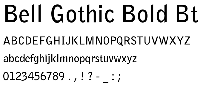 Bell Gothic Bold BT font