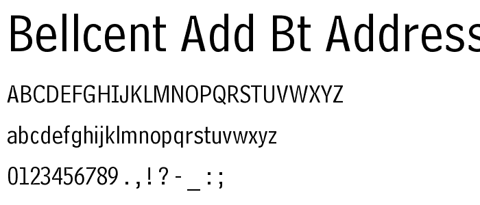 BellCent Add BT Address font