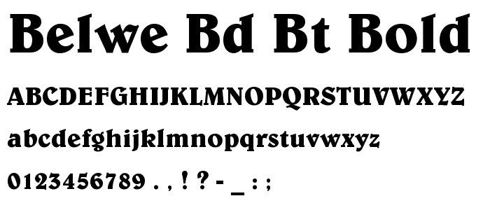 Belwe Bd BT Bold font