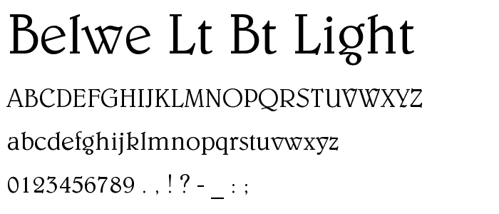 Belwe Lt BT Light font