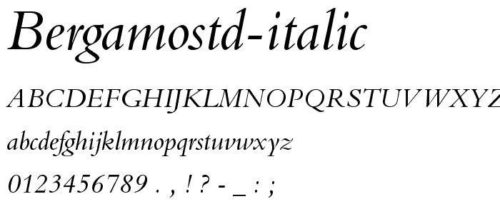 BergamoStd Italic police