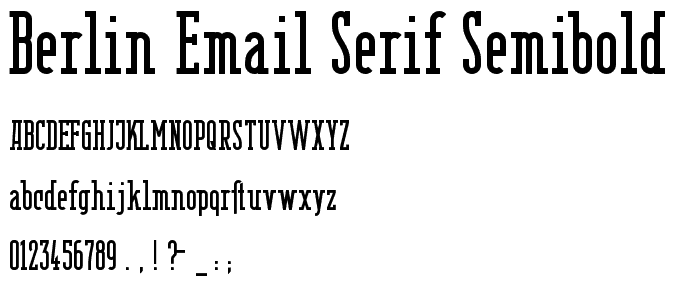 Berlin Email Serif Semibold font