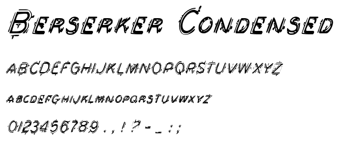 Berserker Condensed Italic police