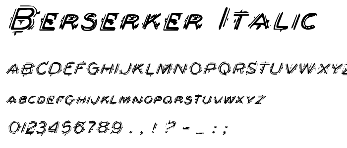 Berserker Italic font