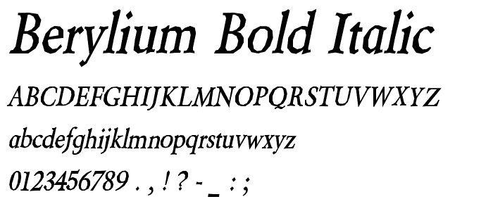 Berylium Bold Italic font