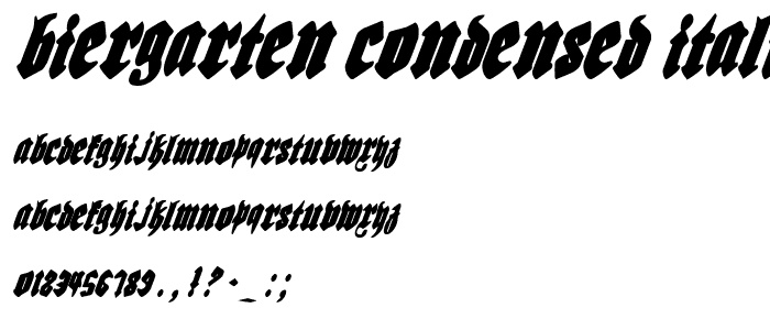 Biergarten Condensed Italic police