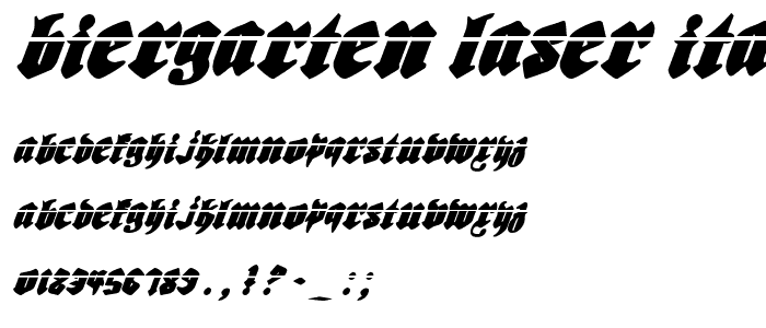 Biergarten Laser Italic police