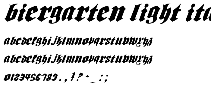 Biergarten Light Italic police