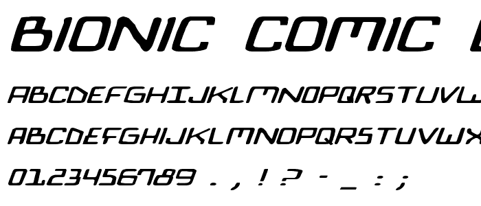 Bionic Comic Exp Italic police