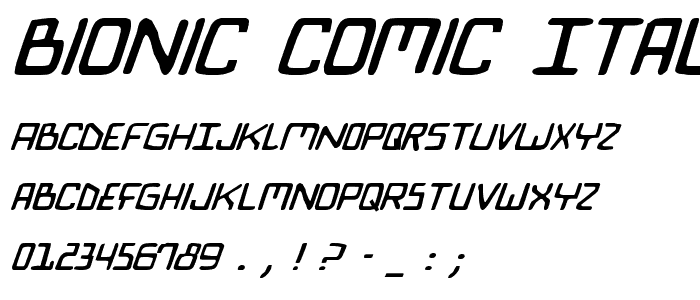 Bionic Comic Italic police