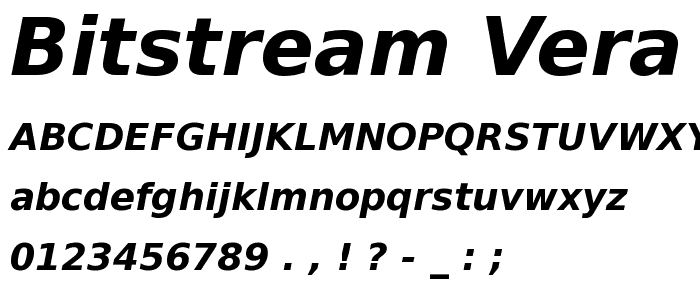 Bitstream Vera Sans Bold Oblique font