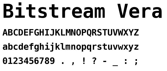 Bitstream Vera Sans Mono Bold font