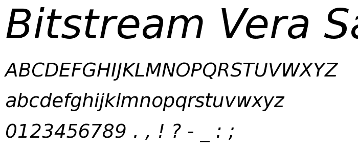 Bitstream Vera Sans Oblique font