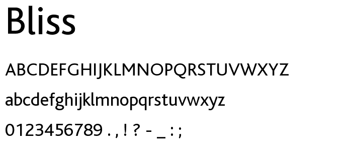 Bliss font