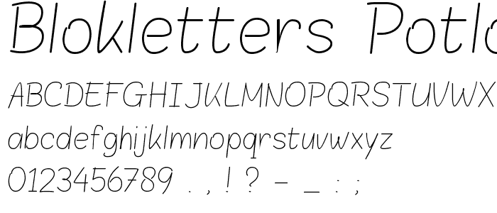 Blokletters Potlood font