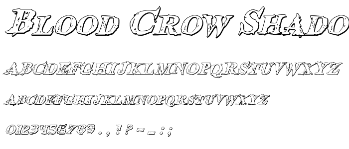 Blood Crow Shadow Italic police