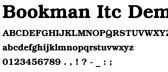 Bookman ITC Demi BT font