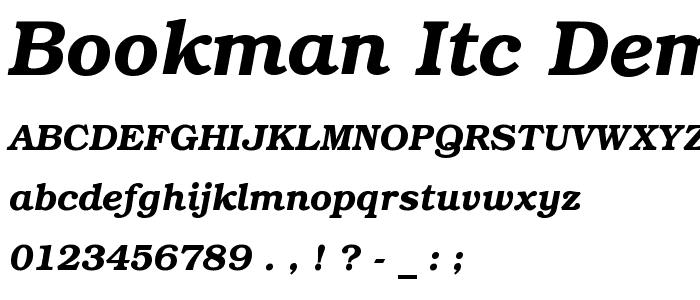 Bookman ITC Demi Italic BT font