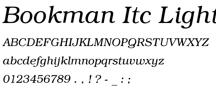 Bookman ITC Light Italic BT font