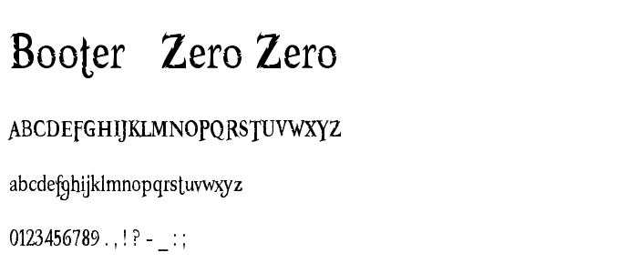 Booter - Zero Zero police