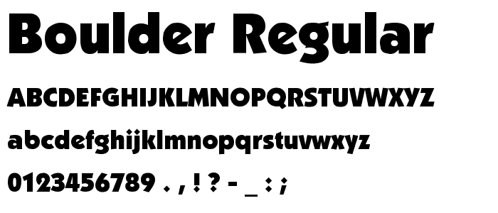Boulder Regular Font : Basic Sans Serif : pickafont.com