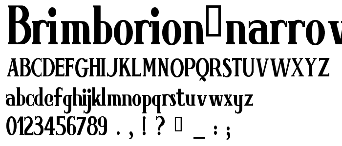 Brimborion Narrow font