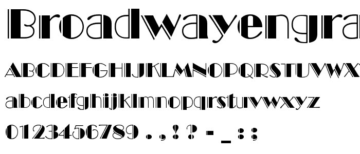 BroadwayEngraved BT Engraved font