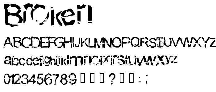 Broken Font : Script Trash : pickafont.com