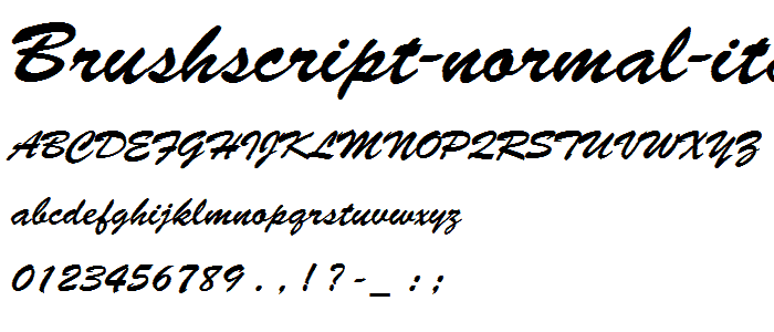 BrushScript-Normal-Italic font