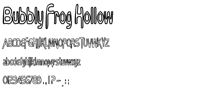 Bubbly Frog Hollow font