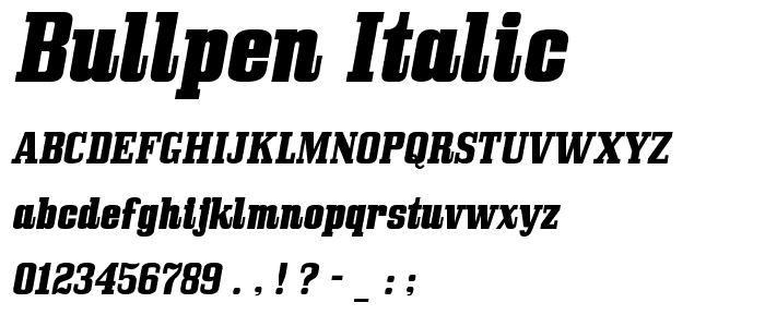 Bullpen Italic police