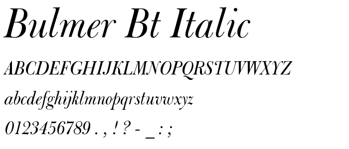 Bulmer BT Italic font