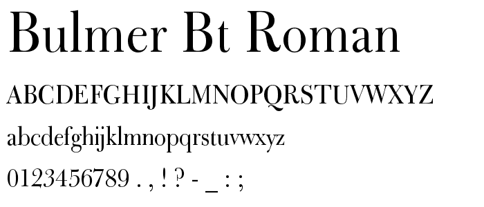 Bulmer BT Roman font