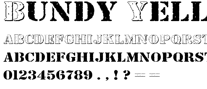 Bundy Yellow HollowShadowed font