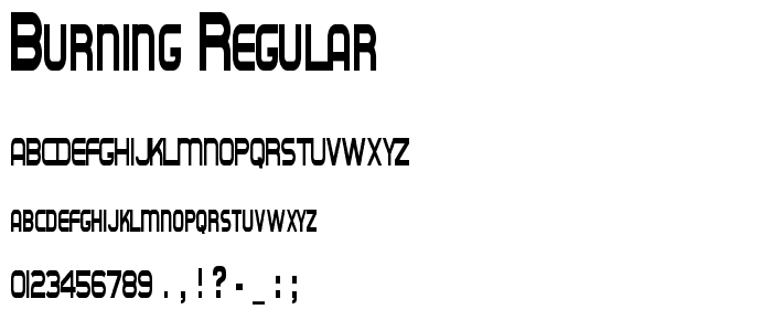 Burning Regular font