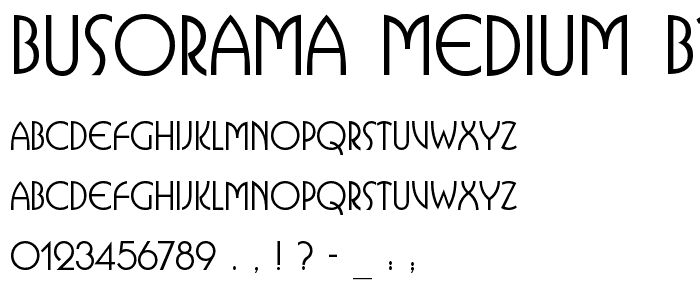 Busorama Medium BT font