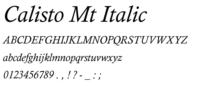 Calisto MT Italic font