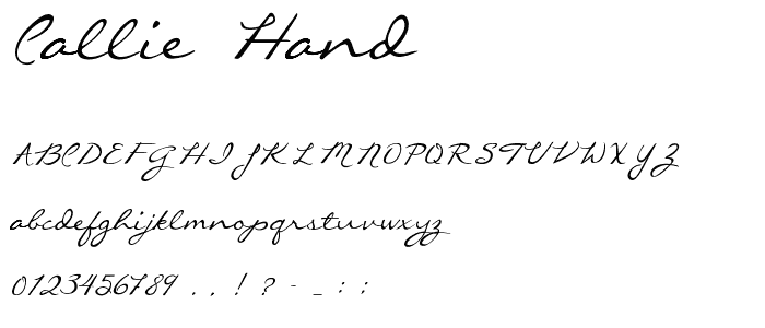 Callie Hand font