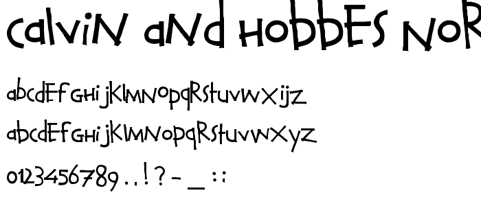 Calvin and Hobbes Normal font