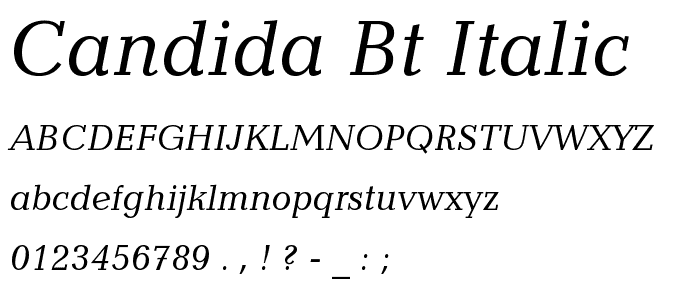 Candida BT Italic font