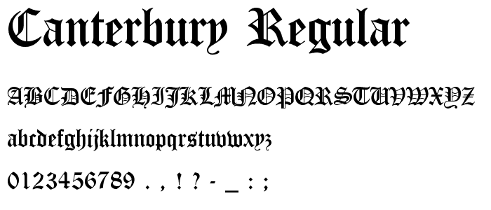 Canterbury Regular font