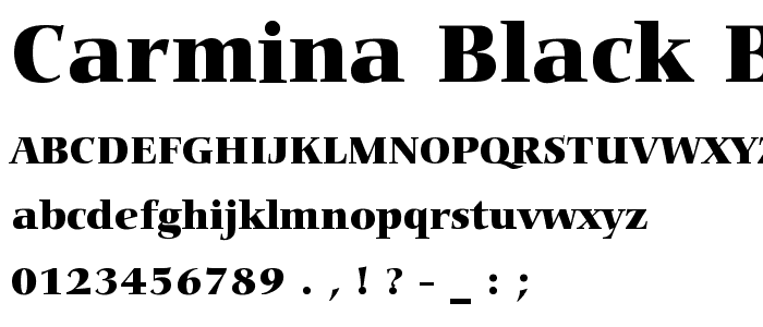 Carmina Black BT font